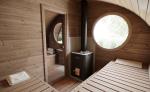Outdoor Oval Barrel Sauna with Electric Stove
