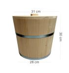 Wooden Bucket with 2 Lids - 15 Litres