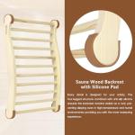 Natural Pine Sauna Backrest with Non-Slip Pads