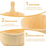Wooden Sauna Bucket and Ladle Set - 4L Capacity