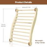 Natural Pine Sauna Backrest with Non-Slip Pads