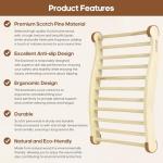 Natural Pine Sauna Backrest with Non-Slip Pads