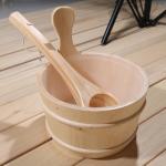 4L Cedar Sauna Bucket with Ladle and Ergonomic Handle