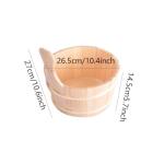 Sauna Accessories Kit: Wooden Bucket and Ladle