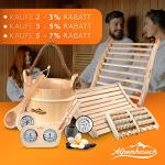 Natural Wood Sauna Bucket with Trowel and Thermometer
