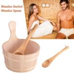 Wooden Sauna Bucket and Ladle Set, 4L