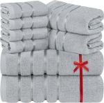 Utopia 8-Piece Luxury Towel Set in Cool Grey
