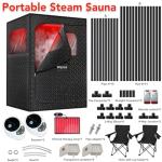 WQVOX Portable Double Infrared Steam Sauna Set