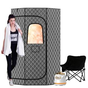 RESTISLAND Upgraded Home Steam Sauna Box with Chair