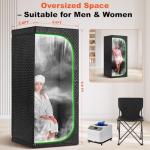 Portable Indoor Square Steam Sauna Tent with Chair
