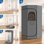 RESTISLAND Upgraded Home Steam Sauna Box with Chair