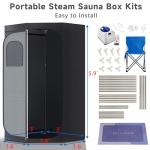 Portable Steam Sauna with Chair and Remote Control