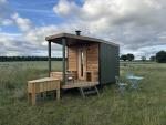 Outdoor Log-Fired Sauna Cabin on Wheels