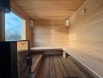 Outdoor Log-Fired Sauna Cabin on Wheels