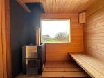 Outdoor Log-Fired Sauna Cabin on Wheels