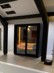 Luxury Finnish Sauna Cabin with Black Glass and LED