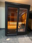 Luxury Finnish Sauna Cabin with Black Glass and LED