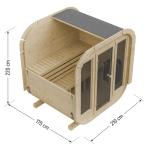 Outdoor Wooden Quadro Sauna with Heater Choices