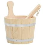 Wooden Sauna Bucket and Ladle Set in Pine