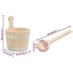 Wooden Sauna Bucket and Ladle Set in Pine
