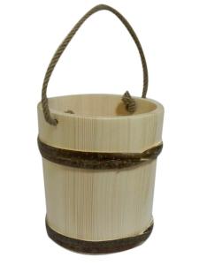 12L Sturdy Wooden Sauna Bucket with Handle