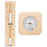 Wooden Pine Sauna Hygrothermograph and Sand Timer Set
