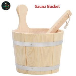 Pine Sauna Bucket and Ladle Set