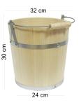 Premium Wooden Bucket with Lid - 8 Liters
