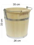 Wooden Sauna Bucket with Lid – 12L Barrel
