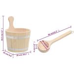 Pine Sauna Bucket and Ladle Set