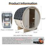 Outdoor Barrel Steam Sauna for 2-4 People