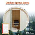 Outdoor Barrel Steam Sauna for 2-4 People