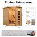 Infrared Sauna Room for 1-2 People, Wooden Design