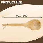HERCHR Wooden Sauna Ladle – 15.3in Bath Spoon