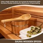 HERCHR Wooden Sauna Ladle – 15.3in Bath Spoon