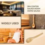 HERCHR Wooden Sauna Ladle – 15.3in Bath Spoon