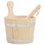 Wooden Pine Sauna Bucket and Ladle Set