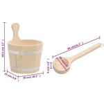 Wooden Pine Sauna Bucket and Ladle Set
