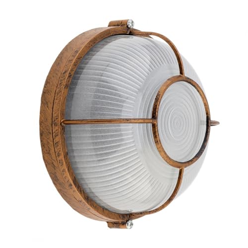 7" Sauna Light Fixture, Antique Copper, Wet Location