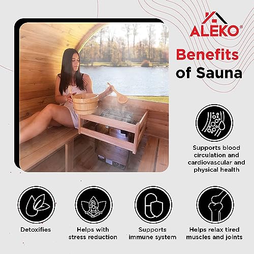 ALEKO Red Cedar Barrel Sauna with Harvia Heater