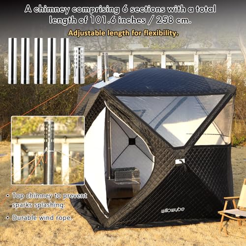 WillowyBe Outdoor Sauna Hot Tent with Rocket Stove