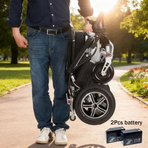 Lightweight Folding Electric Wheelchair with Dual Batteries