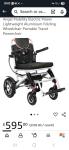 Lightweight Folding Electric Wheelchair with Battery