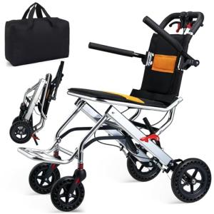 Lightweight Foldable Transport Wheelchair for Seniors