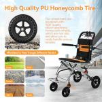 Lightweight Foldable Transport Wheelchair for Seniors