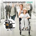 Lightweight Foldable Transport Wheelchair for Seniors
