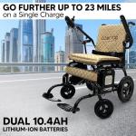 Lightweight Carbon Fiber Electric Wheelchair – 23 Mile Range