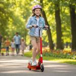 HOMCOM Foldable Electric Scooter with Seat - Red