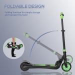 HOMCOM Foldable Electric Scooter with Rear Brake, Green