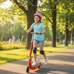 HOMCOM Foldable Electric Scooter with Seat - Red
